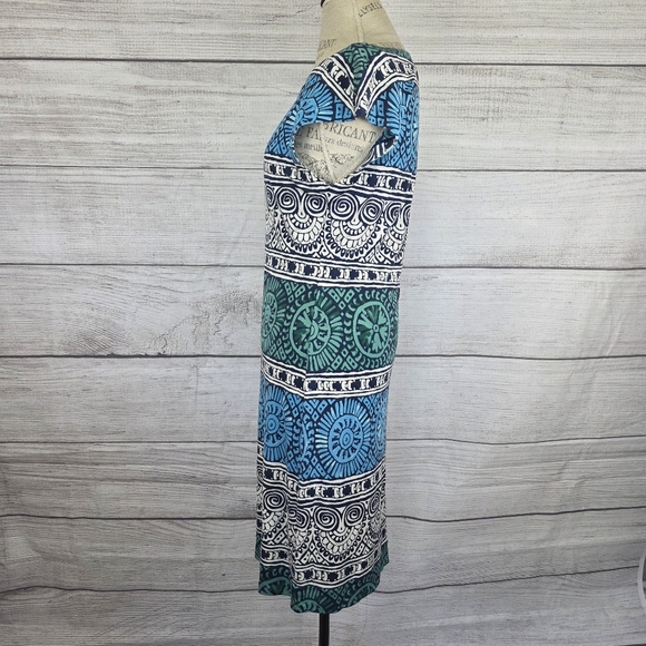 Tory Burch Silk Medallion Print Cap Sleeve Midi Dress - Picture 4 of 9